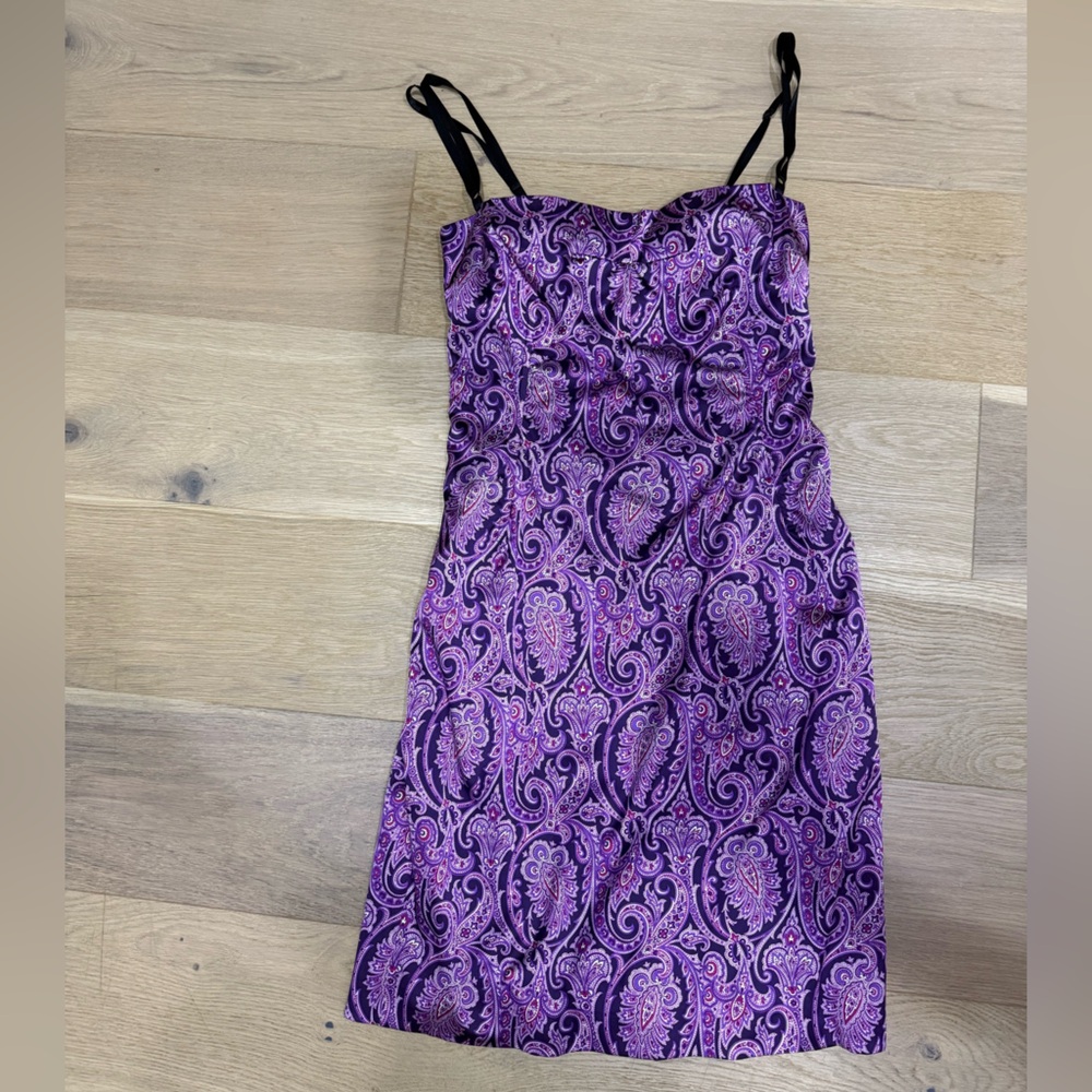 Dolce & Gabbana Purple Paisley Dress